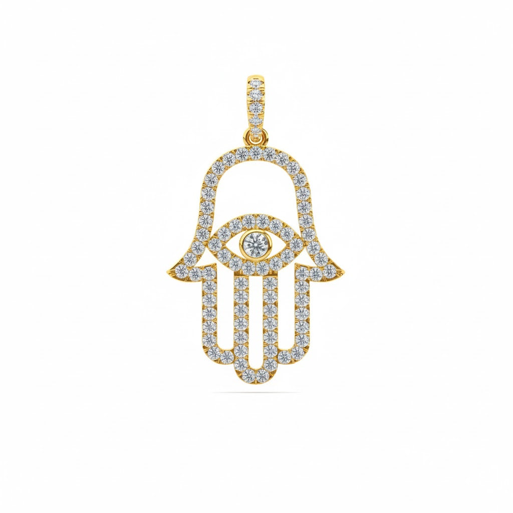 The Hamsa Pendant - Yellow Gold