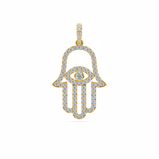 The Hamsa Pendant - Yellow Gold