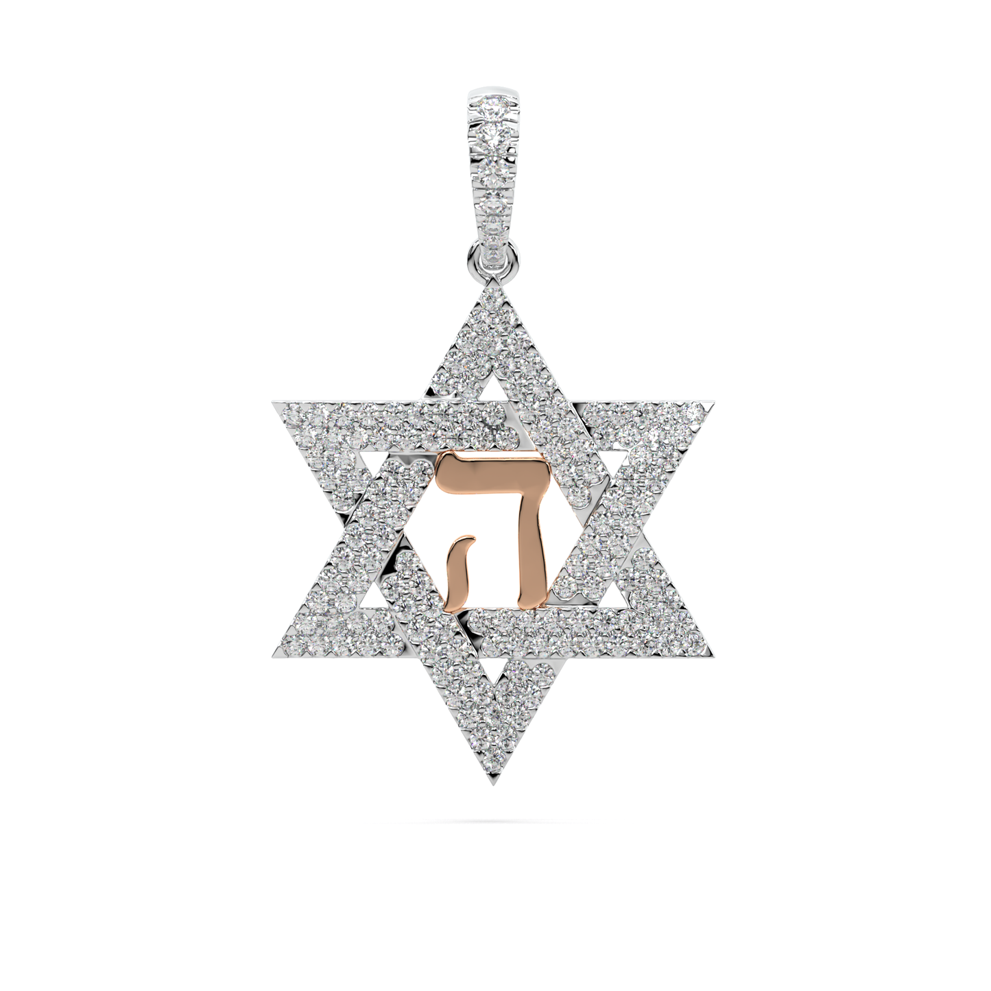 The ה Star Of David - White & Rose Gold
