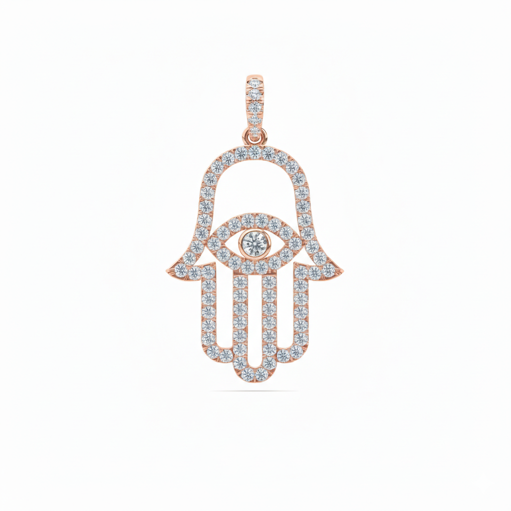 The Hamsa Pendant - Rose Gold