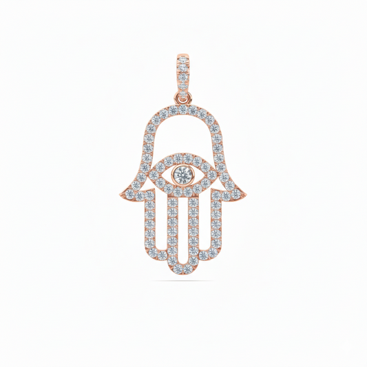 The Hamsa Pendant - Rose Gold
