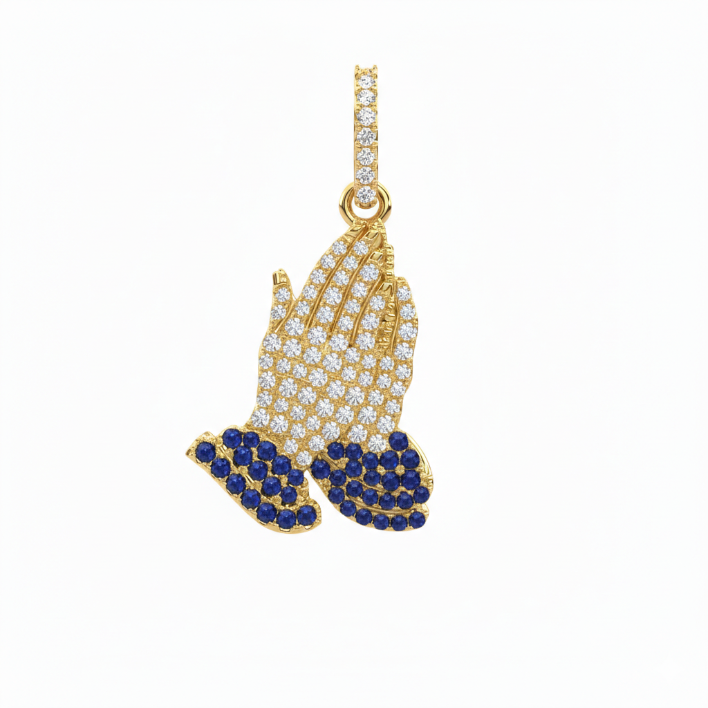 The Praying Hands Pendant - Yellow Gold