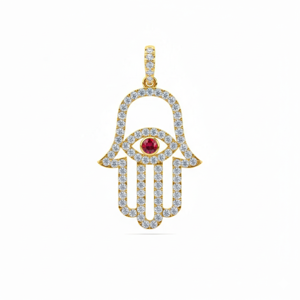 The Hamsa Pendant - Yellow Gold