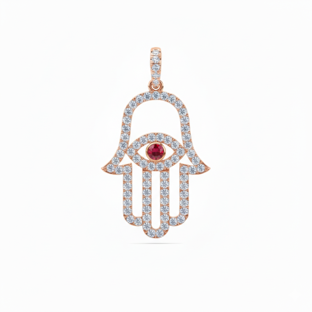 The Hamsa Pendant - Rose Gold