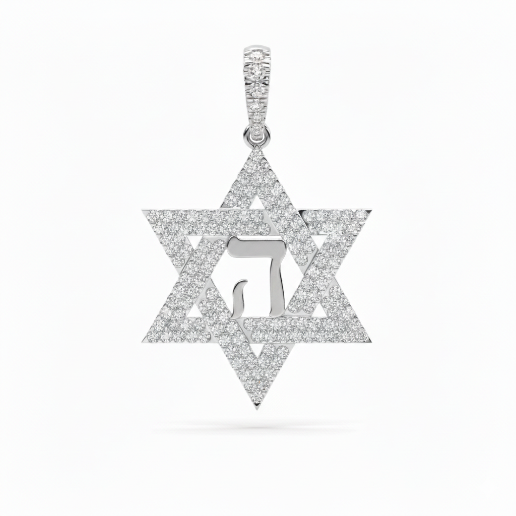 The ה Star Of David - White Gold