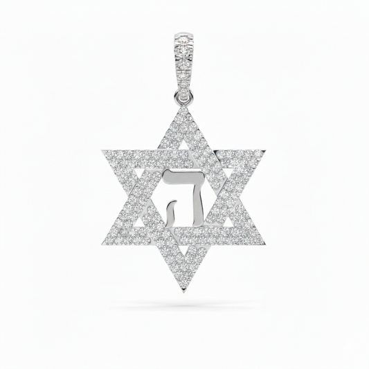 The ה Star Of David - White Gold